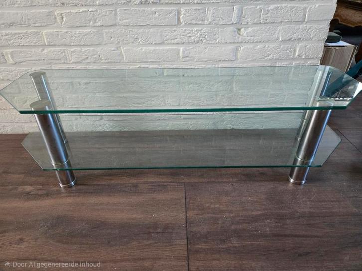 Glazen TV Meubel, Huis en Inrichting, Kasten | Televisiemeubels, Gebruikt, Minder dan 100 cm, 100 tot 150 cm, 25 tot 50 cm, Glas