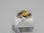 Opruiming Ring goud met citrine en diamanten / Z6513, Goud, Ophalen of Verzenden, Ring