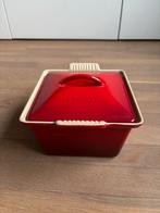 Le Creuset Heritage vierkant, Ophalen, Gietijzer, Zo goed als nieuw, Keramische plaat