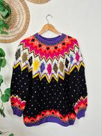 Vintage 80s dik gebreide funky trui XL, Vintage, Ophalen of Verzenden, Zo goed als nieuw, Maat 46/48 (XL) of groter