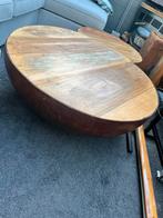 Salontafel rond hout mango / metaal schaal, Huis en Inrichting, Tafels | Salontafels, 50 tot 100 cm, Rond, Ophalen of Verzenden