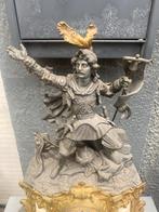 Antieke klok Neo-Rococo krijger pendule, uit Frankrijk, Antiek en Kunst, Antiek | Klokken, Ophalen of Verzenden