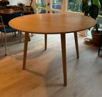 Ronde eikenhouten eettafel - 120cm, Huis en Inrichting, Tafels | Eettafels, Ophalen, Gebruikt, Scandinavish, Vijf personen of meer