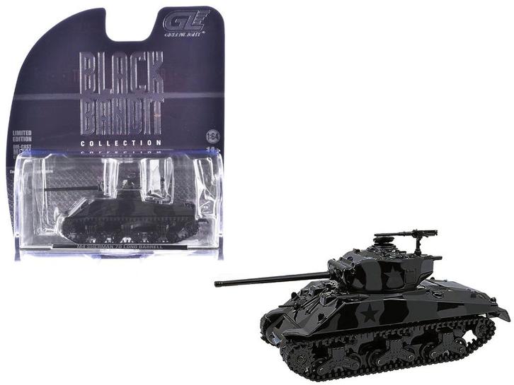 M4 Sherman 76 Long Barrell Greenlight 1/64 tank Black Bandit, Hobby en Vrije tijd, Modelauto's | Overige schalen, Nieuw, Overige typen