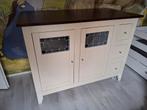 Commode en kast met glas in lood + wandplank, Ophalen, Gebruikt, 50 tot 70 cm, 105 cm of meer