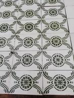 101hx92br Set antieke tegels, 36 groen decor, 24 effen, Antiek en Kunst, Ophalen