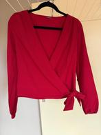 Rode overslag blouse met strik, Kleding | Dames, Blouses en Tunieken, Verzenden, Zeeman, Zo goed als nieuw, Maat 36 (S)