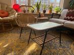 Set vintage rotan stoel en salontafel Rohe Noordwolde, Huis en Inrichting, Ophalen, Gebruikt, Vintage rotan, Bruin