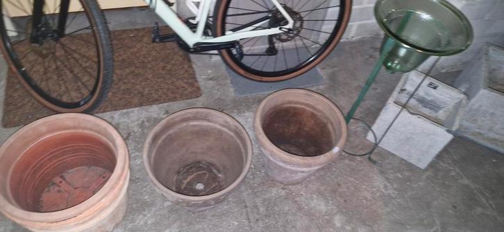 Diverse bloempotten - gebruikt, Tuin en Terras, Bloembakken en Plantenbakken, Gebruikt, Beton, Binnen, Balkon, Tuin, 30 tot 60 cm