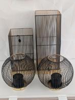 Riverdale Windlichten Set Zwart/Goud - Sfeervol!, Huis en Inrichting, Woonaccessoires | Kandelaars en Kaarsen, Ophalen, Zwart