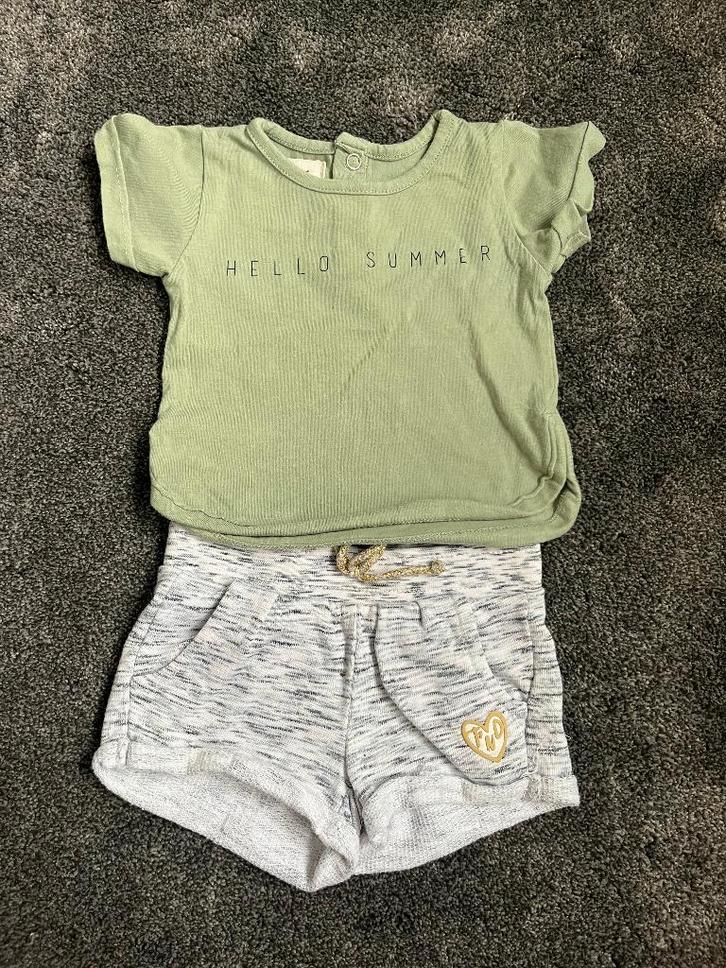 Zomersetje maat 62, Kinderen en Baby's, Babykleding | Maat 62, Zo goed als nieuw, Meisje, Setje, Ophalen of Verzenden
