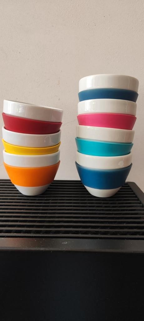 Koziol 7x cappuccino mok met verschillende kleuren, 9 cm, Huis en Inrichting, Keuken | Servies, Ophalen of Verzenden