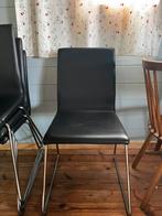 Verchroomd/Glose zwart leren IKEA stoelen, Huis en Inrichting, Stoelen, Ophalen, Zo goed als nieuw, Wit