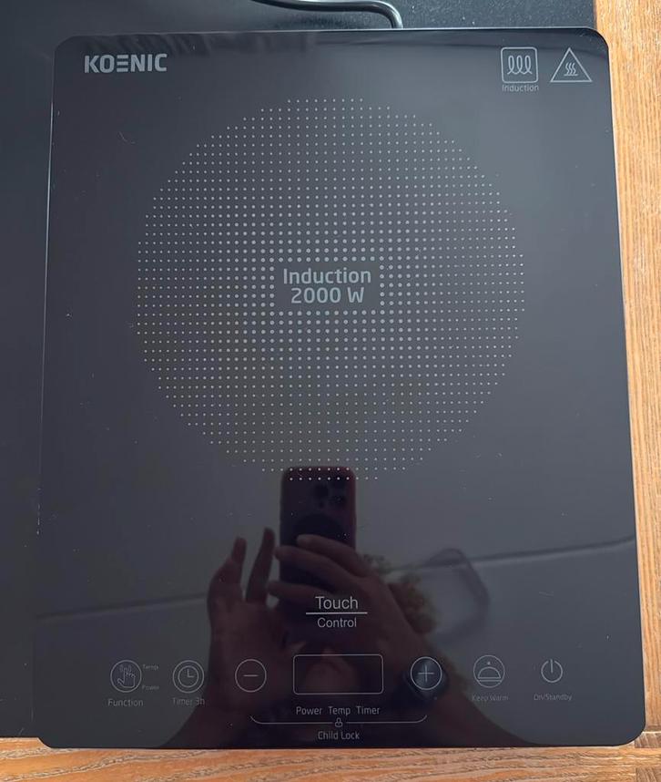 Koenic Inductie kookplaat 2000W | Induction plate, Witgoed en Apparatuur, Kookplaten, Zo goed als nieuw, Vrijstaand, Inductie