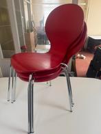Leuke rode Stoelen, Gebruikt, Drie, Ophalen of Verzenden, Rood