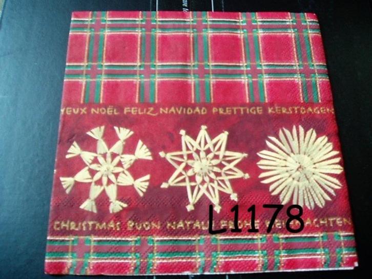 Servetten decoupage/bullet journal –kerst stro sterren L1178, Hobby en Vrije tijd, Knutselen, Nieuw, Materiaal, Verzenden