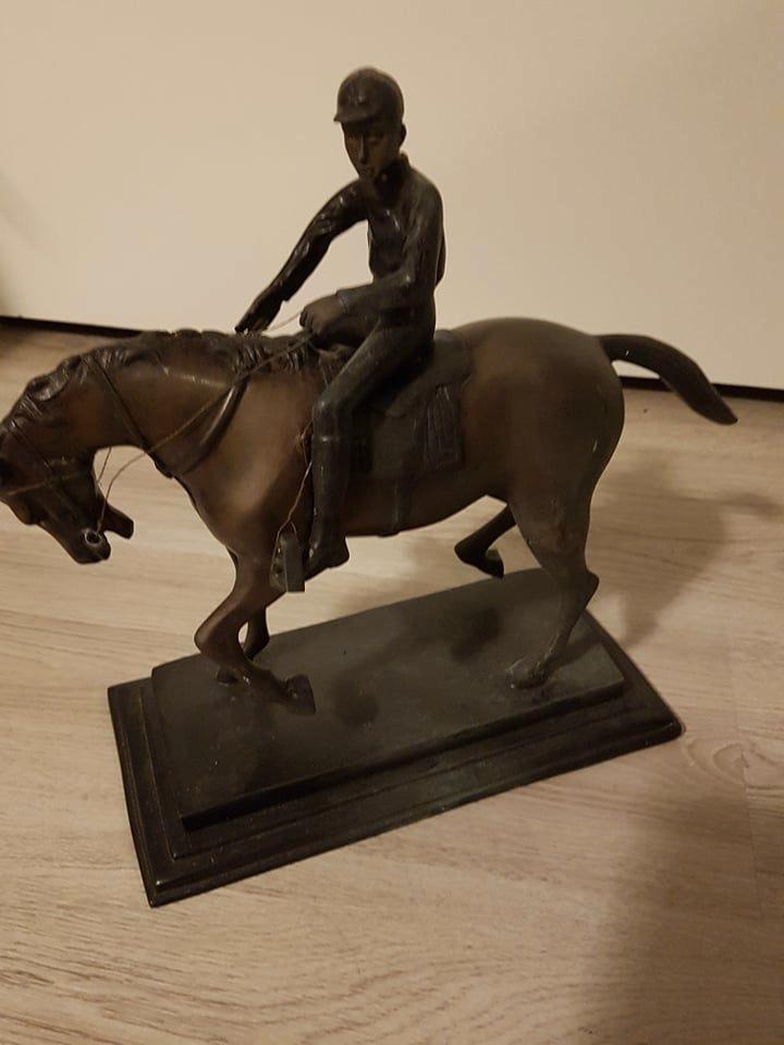 Bronze beeld van de Ruiter op bronze voet, Antiek en Kunst, Antiek | Koper en Brons, Brons, Verzenden