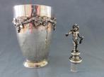Wijnbeker en Bachus in zilver - 19e eeuw., Antiek en Kunst, Antiek | Goud en Zilver, Ophalen of Verzenden, Zilver
