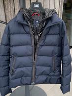 Fay winterjas maat L met capuchon donkerblauw met zwart, Ophalen of Verzenden, Gedragen, Maat 52/54 (L), Blauw