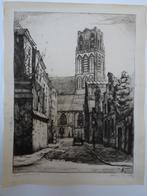 Grote ets Lange Torenstraat Rotterdam AW van Munster 1928, Antiek en Kunst, Kunst | Etsen en Gravures, Verzenden