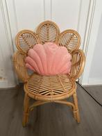 Rotan Bamboe Pauwenstoel & Spiegel Set, Ophalen of Verzenden, Zo goed als nieuw, Stoel