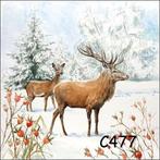 Servetten decoupage/bullet journal * herten C477, Verzenden, Nieuw, Materiaal