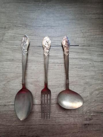 Antiek vintage oud bestek kinderbestek couvert kindercouvert beschikbaar voor biedingen