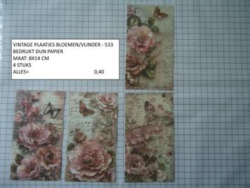 ⚠️nu 0,30: vintage plaatjes bloemen 533 ( alleen verzenden beschikbaar voor biedingen