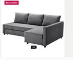 Ikea hoek slaapbank Friheten met ruime opberger, Ophalen of Verzenden, Gebruikt, Tweepersoons, Grijs