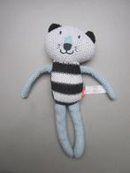 Hema zwart-wit-mintgroen gerstekorrel gebreide poes knuffel, Ophalen of Verzenden, Zo goed als nieuw, Poes