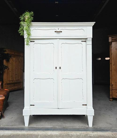 Antieke brocante witte Biedermeier meidenkast vintage kast, Antiek en Kunst, Curiosa en Brocante, Ophalen of Verzenden