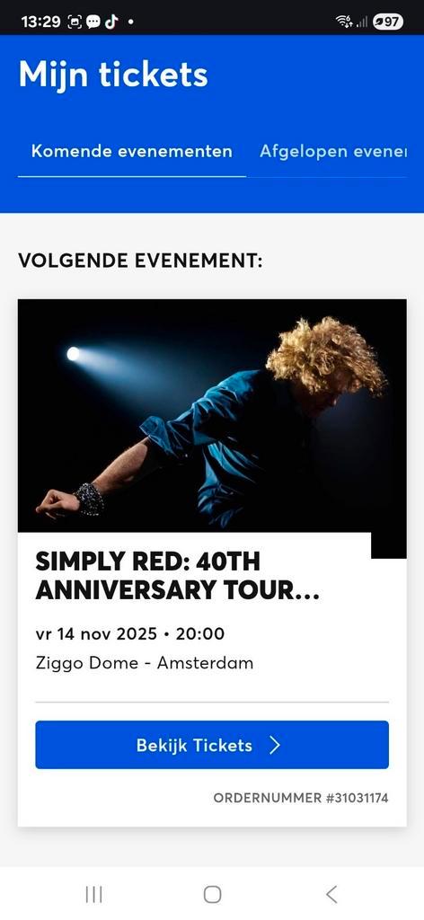 2 Tickets concert Simply Red 14 november 2025, Tickets en Kaartjes, Concerten | Pop, Twee personen, November