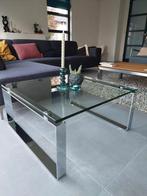 Rolf Benz 8710 exclusieve design salontafel, 50 tot 100 cm, Minder dan 50 cm, Glas, Zo goed als nieuw