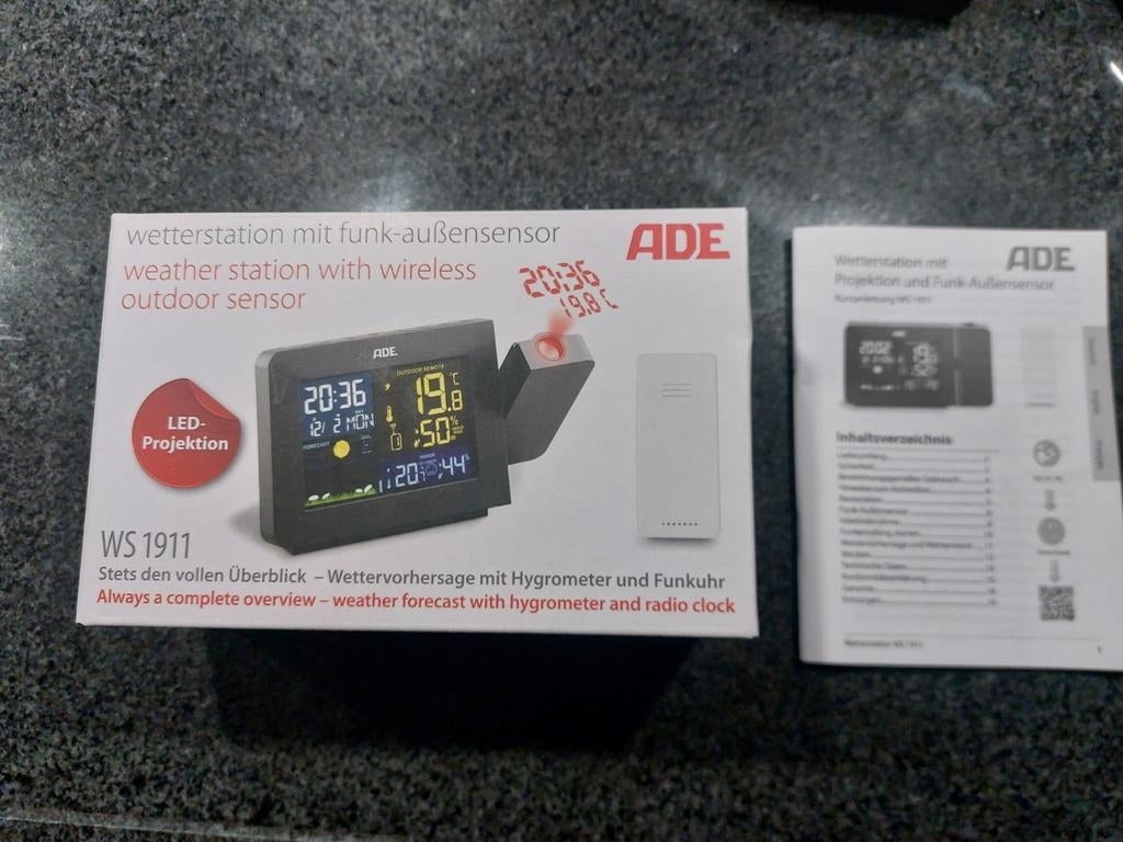 Digitale weerstation met projectie, Audio, Tv en Foto, Weerstations en Barometers, Ophalen of Verzenden, Nieuw, Weerstation