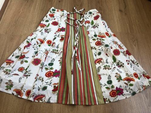 La ligna zomerse rok wit roze bloemen katoen 36, Kleding | Dames, Rokken, Zo goed als nieuw, Maat 36 (S), Wit, Knielengte, Ophalen of Verzenden