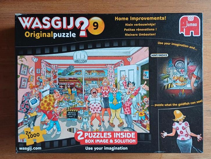 Puzzel Wasgij 2 in 1 doos 'original nr.9 (2 x 1000 stukjes), Hobby en Vrije tijd, Denksport en Puzzels, Zo goed als nieuw, Legpuzzel
