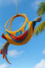 Unieke handgemaakte papegaai van autoband – Curaçao!, Huis en Inrichting, Ophalen, Zo goed als nieuw