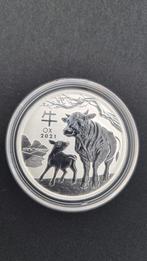Year of the Ox 2021 2 oz - 999 zilver - Lunar III, Postzegels en Munten, Munten | Oceanië, Ophalen of Verzenden, Losse munt, Zilver