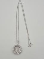 Zilveren Ketting 925 50cm, Met strass, Verzenden, Zo goed als nieuw, Zilver