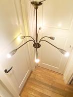 Spoetnik 50s spin plafondlamp, messing/aluminium, 6 armen, Huis en Inrichting, Lampen | Hanglampen, Ophalen, Gebruikt, 50 tot 75 cm