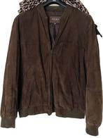 ARMA LEDER zacht suede leren jasje donkerbruin 54 bomberjack, Kleding | Heren, Jassen | Winter, Maat 52/54 (L), Bruin, Verzenden