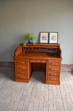 Prachtig antiek eiken Art Deco rolluikbureau, secretaire.