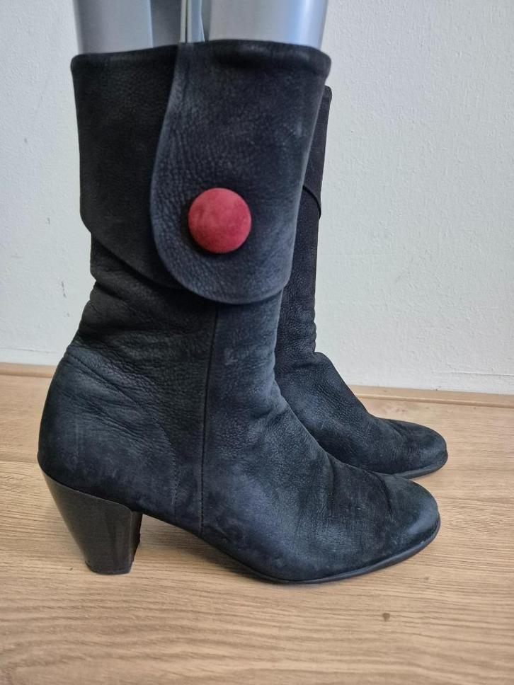 Sch111 - Zwarte leren Arche laarzen maat 39 (1), Kleding | Dames, Schoenen, Zo goed als nieuw, Hoge laarzen, Zwart, Ophalen of Verzenden