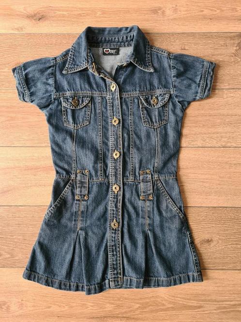 CoolCat spijkerjurk maat 122 /128 donker blauw met knopen, Kinderen en Baby's, Kinderkleding | Maat 122, Zo goed als nieuw, Meisje