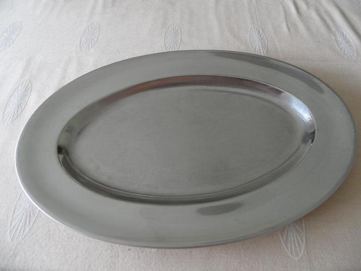 grote ovale RVS vleesschaal - serveerschaal, Antiek en Kunst, Antiek | Schalen, Ophalen of Verzenden