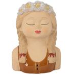 Bloempot meisje met vlechtjes of meisje sereen, Kwastje-over-Kastje, Nieuw, Ophalen of Verzenden, Kwastjeoverkastje@gmail.com