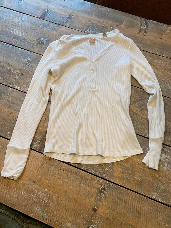 Witte top met lange mouwen - Scotch & Soda, Kleding | Dames, T-shirts, Gedragen, Maat 36 (S), Wit, Lange mouw, Ophalen of Verzenden