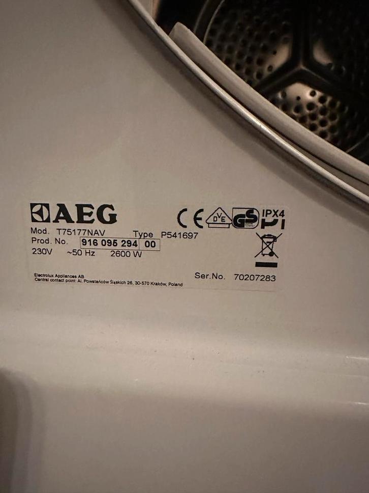 AEG Lavatherm Luchtafvoer Droger - Gebruikt, Witgoed en Apparatuur, Wasdrogers, Gebruikt, Luchtafvoer, Voorlader, 6 tot 8 kg, 85 tot 90 cm