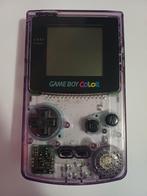 Gameboy Color Transparant Paars met Worm Light + Case, Spelcomputers en Games, Spelcomputers | Nintendo Game Boy, Ophalen of Verzenden