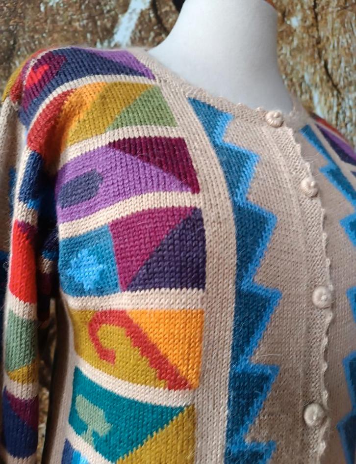 💖Prachtig  💯% zuiver Alpaca wollen vest Intarsia S/M, Kleding | Dames, Truien en Vesten, Nieuw, Maat 38/40 (M), Overige kleuren